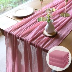 PRICES MAY VARY. Polyester [Perfect Size]: Get 3 pieces of rose pink cheesecloth table runners, measuring 30 inches wide by 118 inches long, ideal for tables that are 3-4 feet long. [Premium Soft Material]: Made from high-quality polyester, this cheesecloth table runner is soft to the touch and durable. The sheer fabric flows gracefully, adding a romantic and elegant look to your table setup. It is wrinkle-free, fade-resistant, and reusable. [Elegant and Versatile Design]: Featuring gorgeous finished edges, this cheesecloth table runner drapes beautifully, providing a touch of vintage, rustic charm. It's perfect for enhancing the aesthetics of various events, from weddings and bridal showers to baby showers and Thanksgiving dinners. [Wide Range of Applications]: Suitable for multiple occas Pink Cheesecloth Table Runner, Blush Baby Shower Decor, Pjs And Prosecco, Purple Table Settings, Pretty In Pink Birthday, Wildflower Is On The Way, Light Pink Birthday, Sprinkle Decor, Pink Table Runner