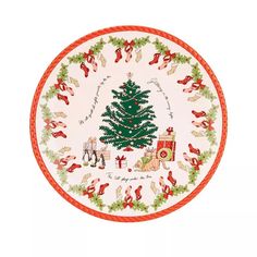 a plate with a christmas tree on it