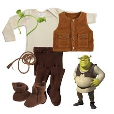 an image of a baby's clothes and accessories for the toy story book character