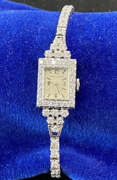 Shreve & Co. Platinum 2 CTW Diamond Movado Ladies Art Deco Vintage Wristwatch Art Deco Watch Women, Antique Watches Women, Gold Diamond Watch, Gold Diamond Watches, Art Deco Watch, Affordable Watches, Watches Women, Antique Watches, Money Aesthetic