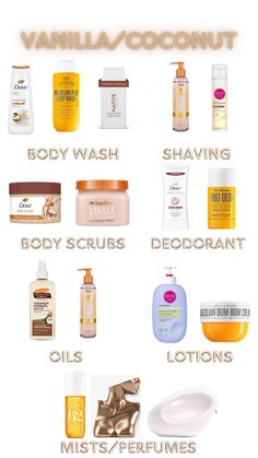 vanilla and coconut routine! #vanilla #coconut #routine #bodyroutine #shower #ideas Shower Skin Care Vanilla, Coconut Hygiene Routine, Best Coconut Vanilla Perfume, Coconut Body Care Routine, Shower Routine Coconut, Layering Coconut Scent, Shower Routine Ideas, Leah Love Island Shower Routine, Pumpkin Shower Routine