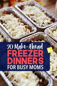 four trays of freezer dinner for busy moms