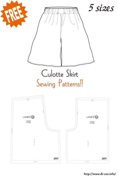 the front and back view of a short sewing pattern