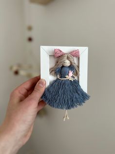 This is perfect gift for girl! It's could be birthday gift or just a gift for any occasion! Macrame Doll, Macrame Art, Fairy Dolls, In Frame, Handmade Shop, Gifts For Girls, Fiber Art, Macrame, Etsy Accessories