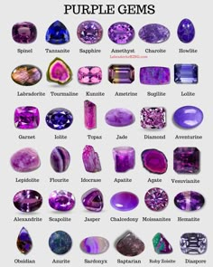 Gemstone List, Purple Gems, Beaded Beads, Magical Jewelry