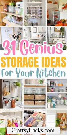 the top ten genius storage ideas for your kitchen that are easy to make and cheap