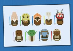 an image of pixel art with different characters on it's face and the words star wars