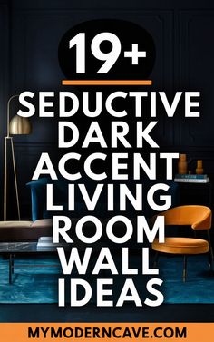 Transform your living room into a sophisticated retreat with these 19+ dark accent wall ideas. Explore options like matte black paint, dark wood paneling, or textured wallpapers to create a luxurious vibe. Add dimension with metallic decor, ambient lighting, or natural elements like plants. These accent walls work beautifully in both modern and traditional spaces, proving that dark hues can be both bold and timeless. Dark Wood Paneling, Sophisticated Living Room, Metallic Decor