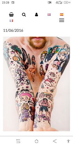 a man with lots of tattoos on his arms