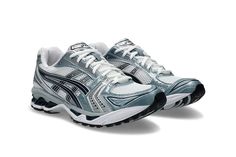 ASICS GEL-KAYANO 14 Readies for Winter in "Fjord Grey" Teal Accents, Gel Kayano, Brand Magazine, Tiger Stripes, Futuristic Design, White Mesh, Asics Gel, Fashion Shoes