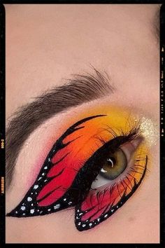 Butterfly Makeup Look, Makeup Looks To Recreate, Looks To Recreate, Butterfly Eyes, Butterfly Makeup, Creepy Halloween Makeup, Makeup For Moms, Glasses Makeup, Theatrical Makeup