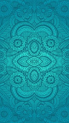 a blue and green background with an intricate design