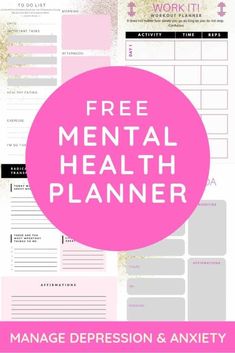 the free mental health planner with text overlay