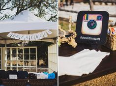 an outdoor tent with some items on it and a sign that says wednesday's events