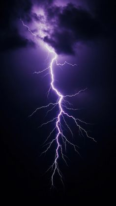 a lightning bolt striking through the night sky