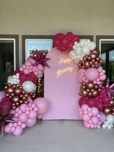 7' Pink Arch Backdrop with Pink Balloon Garland by Capri & Eros Occasions Houston Pink Gold Decorations Party, Anime Balloon Garland, 21st Birthday Backdrop Ideas, Pink Balloon Arch, Pink And Gold Decorations, Pink Balloon Garland, 30th Birthday Themes, Surprise Birthday Decorations, Pink Party Theme