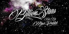 the words billion stars are written in white on a black background