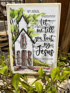 a card that says let me tell you, but my jesus is in the house