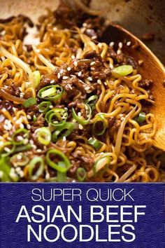 Caramelised beef, a tangle of noodles and it's all made in ONE SKILLET! Beef Noodles, Asian Beef, One Skillet, Ramen Recipes