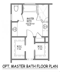 the floor plan for a master bath