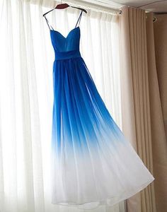 Ombre Bridesmaid Dresses, Spaghetti Strap Bridesmaids Dresses, Ombre Prom Dresses, Cheap Prom Dresses Long, Royal Blue Prom Dresses, Spaghetti Strap Prom Dress, Sweetheart Prom Dress, Unique Prom Dresses, Beautiful Prom Dresses