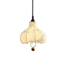 a light that is hanging from the ceiling with an attached cord and two lights on each side