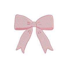 a pink bow is shown on the side of a white background with red trimmings