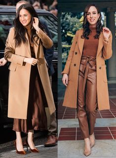 Meghan Markle Outfits, Looks Kate Middleton, Meghan Markle Style, Brown Outfit, Brown Pants, 가을 패션