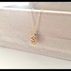 Adorable Pine Cone Necklace Handmade By Me Comes From A Smoke +Pet Free Home Pine Cone Necklace, Degree Graduation, Masters Graduation, Pinecone Necklace, Floating Diamond Necklace, Bridesmaid Necklace Gift, Master Degree, Delicate Gold Necklace, Sister Necklace