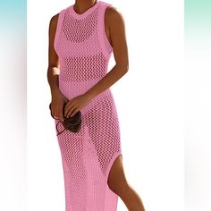 Pink Never Worn Bathing Suit Cover Up Dress Bathing Suit Cover Up Dress, Pink Fishnets, Bathing Suit Cover, Bathing Suit Covers, Bathing Suit Cover Up, Love Island, Beach Covers, Cover Up Dress, Bathing Suit