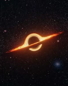 an artist's impression of a black hole in the sky with a ring around it