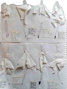 some paper cut outs with different types of clothes on them and instructions for how to make it