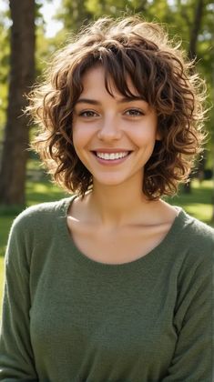 Shaggy Bob Haircut, Natural Curly Hair Cuts, Shaggy Bob, Curly Hair Types, Short Curly Haircuts, Haircuts For Curly Hair, Short Wavy Hair, Curly Bob Hairstyles, Curly Hair Cuts