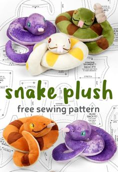 the snake plush is free sewing pattern