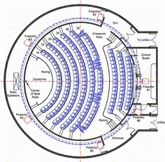 an auditorium seating diagram with seats in the center