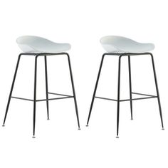 two white stools sitting next to each other