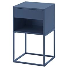 VIKHAMMER nightstand, blue, 153/4x153/8" - IKEA Blue Bedside Table, Blue Bedside Tables, Ikea Side Table, Online Interior Design Services, High Beds, Kids Flooring, Painted Drawers, Organization Furniture, Ikea Storage