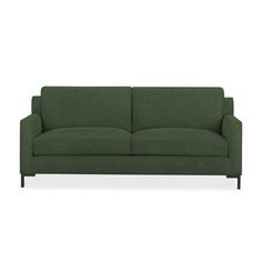 a green couch on a white background