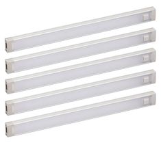 four white led strip lights on a white background