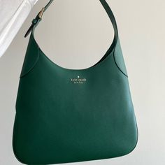 Work Twice Kate Spade Leather Shoulder Bag. Currently Sold Out. Color- Deep Jade (Green) Original Price $399 Elegant Green Bags For Errands, Elegant Green Hobo Bag With Double Handle, Elegant Green Hobo Shoulder Bag, Elegant Green Satchel Hobo Bag, Elegant Green Top Handle Hobo Bag, Green Kate Spade Shoulder Bag With Removable Pouch, Luxury Green Crossbody Hobo Bag, Luxury Green Hobo Bag With Detachable Handle, Elegant Green Hobo Bag For Shopping