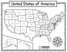 the united states of america map with all its major cities and their capital, which is located