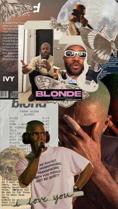 a collage of photos with the words blonde and pictures of people in them