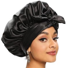 PRICES MAY VARY. ✅【Satin Bonnet with A Built In Head Wrap】Our women satin bonnet have two straps to adjust head size for comfortable wear. The straps of the satin hair wrap are long so you can tie around your head several times to make sure the silk hair bonnet is secure. Head wrap for sleeping is very secure when you sleep wild and it does not ever fall off. ✅【Large Spaces and No Slippage Head Wrap】The bonnet for curly hair is huge that you could fit a lot of long thick hair into it. The silk h Bonnet For Curly Hair, Hair Wraps For Sleeping, Silk Hair Wrap, Silk Hair Bonnets, Silk Bonnet, Satin Bonnet, Hair Bonnet, Heatless Curls, Night Dress For Women