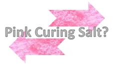 pink curing salt with an arrow pointing to the right