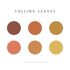 four different colored circles with the words falling leaves