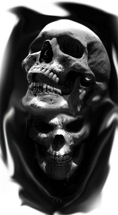 a black and white photo of a human skull