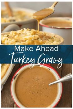 make ahead turkey gravy recipe with text overlay