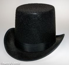 Very nice quality, black pressed felt Dickens era, coachman hat is trimmed with a black gross grain ribbon band, and bound edge. Size Medium is 22 1/2"         Large is 23" It has a 2" brim and a 6" crown. This hat will make many great characters. Victorian Gentleman, Costume Hats, Top Hat, Gentleman, Accessories Hats, Grain, Shoe Accessories, Felt, Ribbon