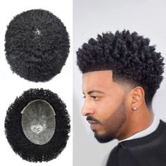 Afro Curl Mens Toupee Full Poly Skin Pu African American Hair System Replacement | eBay Drop Fade Haircut Black Men, Afro Fade Haircut, Temp Fade Haircut, Hair Formula, Afro Fade, African American Hair, Mens Toupee, Afro Curls, Taper Fade Haircut