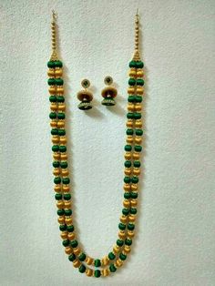 Collar Verde, Silk Necklace, Beaded Necklace Patterns